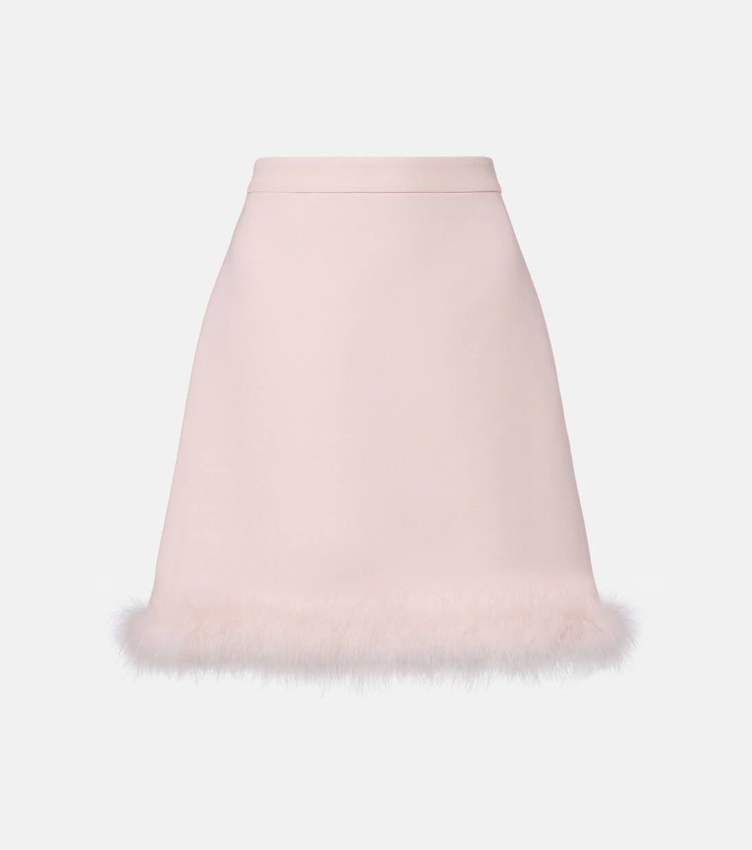 Crepe Couture feather-trimmed miniskirt | Valentino
