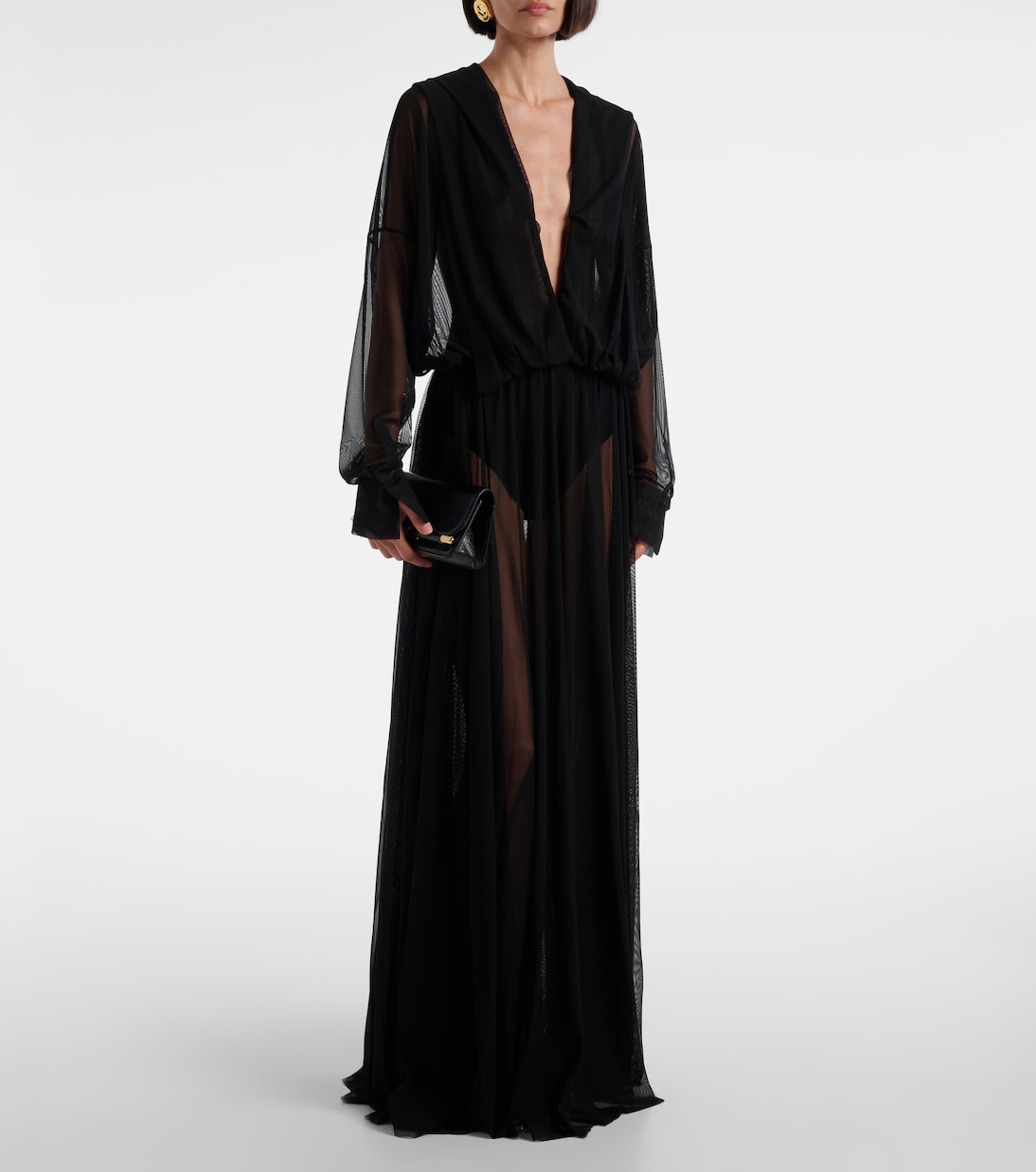 Hooded sheer maxi dress | Norma Kamali