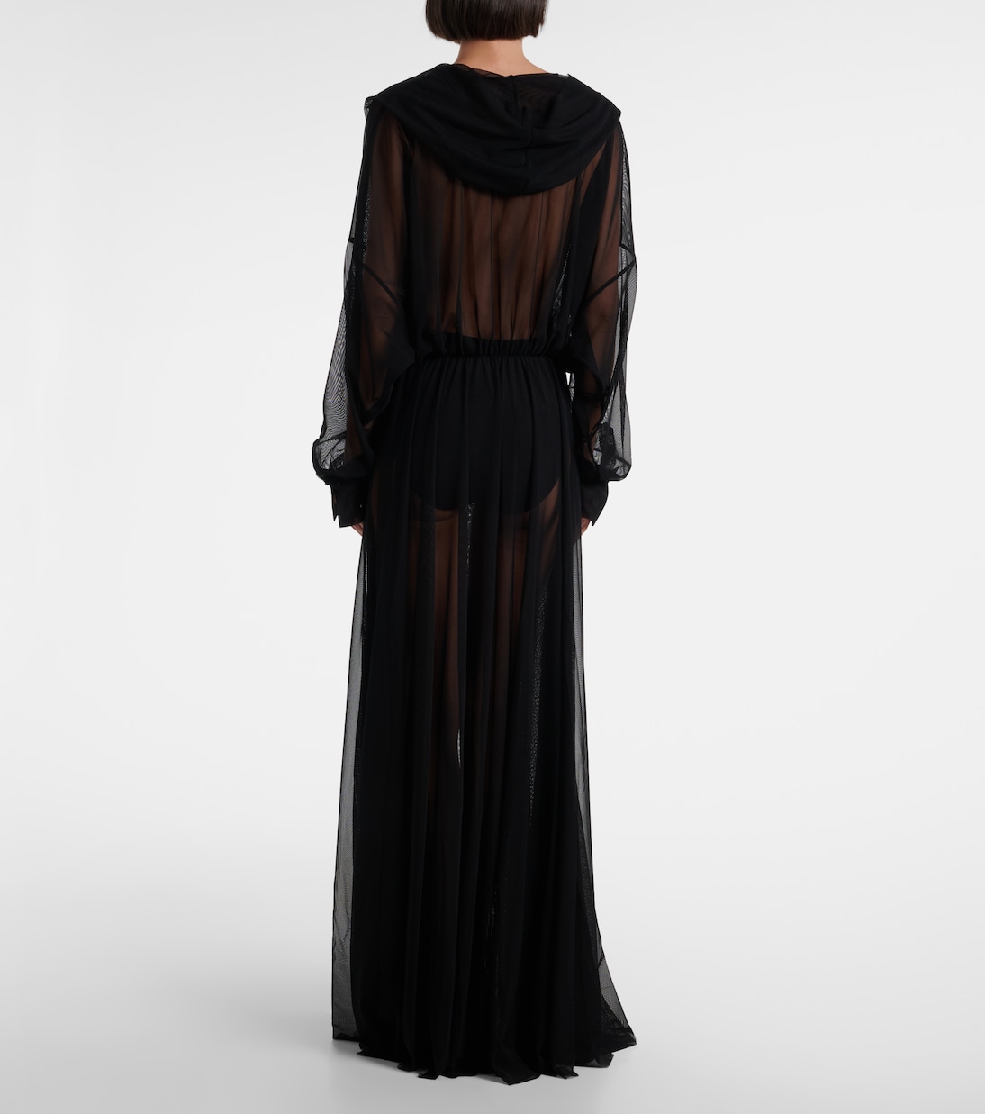 Hooded sheer maxi dress | Norma Kamali
