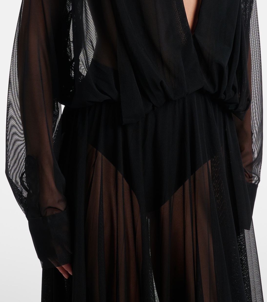 Hooded sheer maxi dress | Norma Kamali