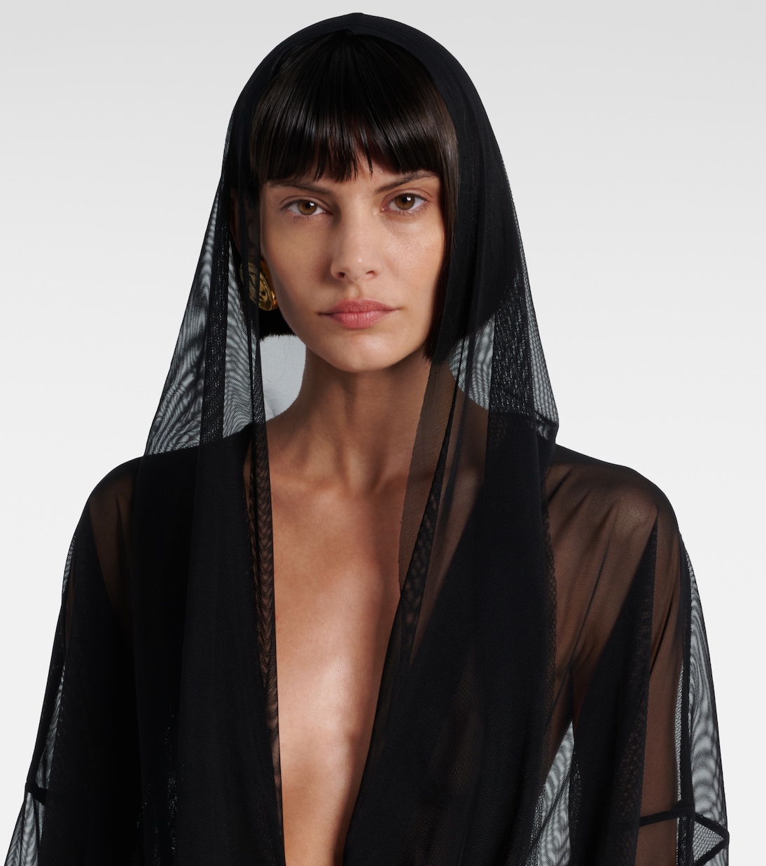 Hooded sheer maxi dress | Norma Kamali