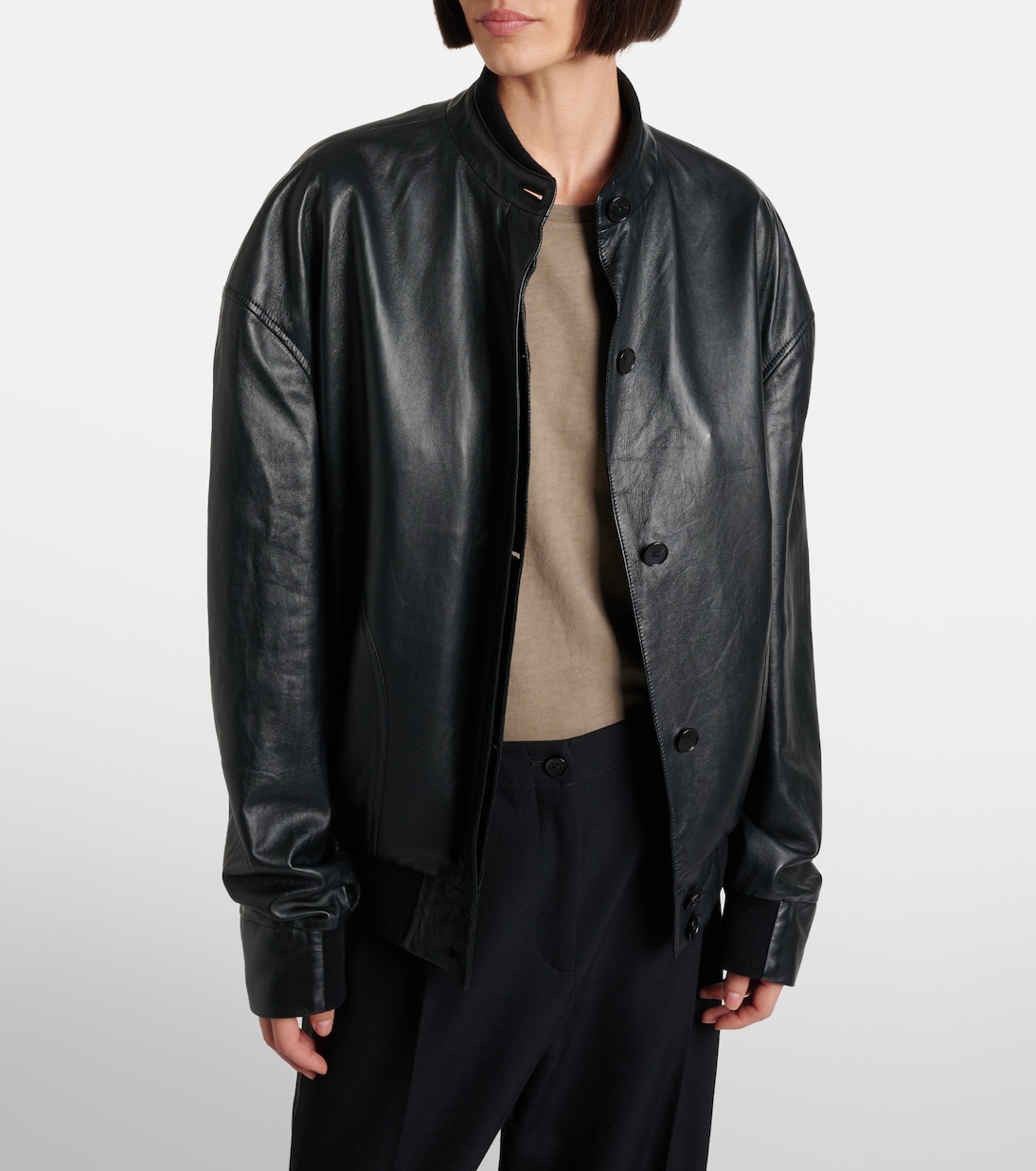 Eleonora leather bomber jacket | The Row