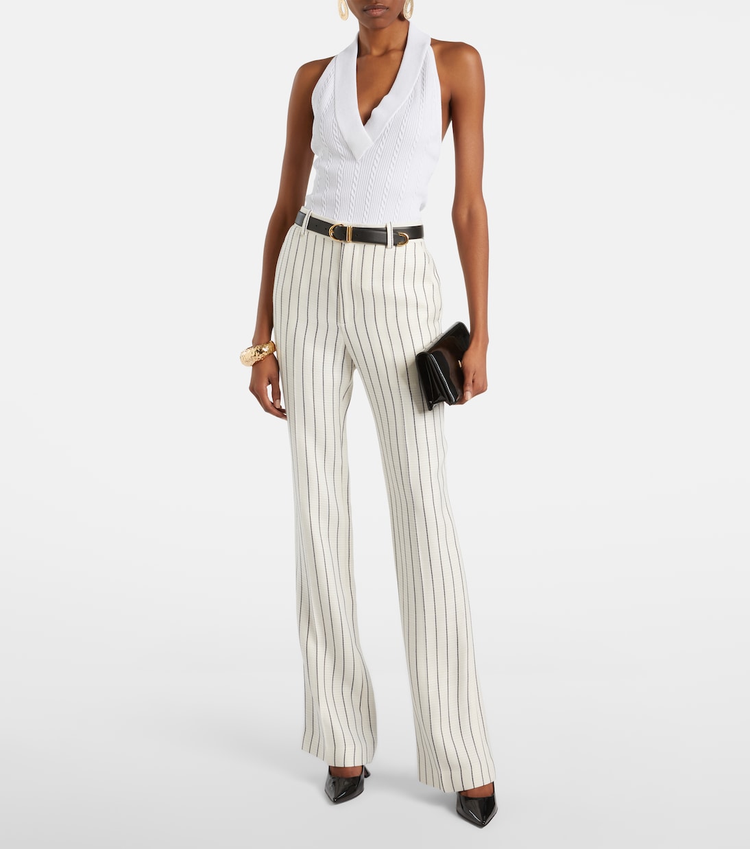 핀스트라이프 스트레이트 팬츠 | Balmain