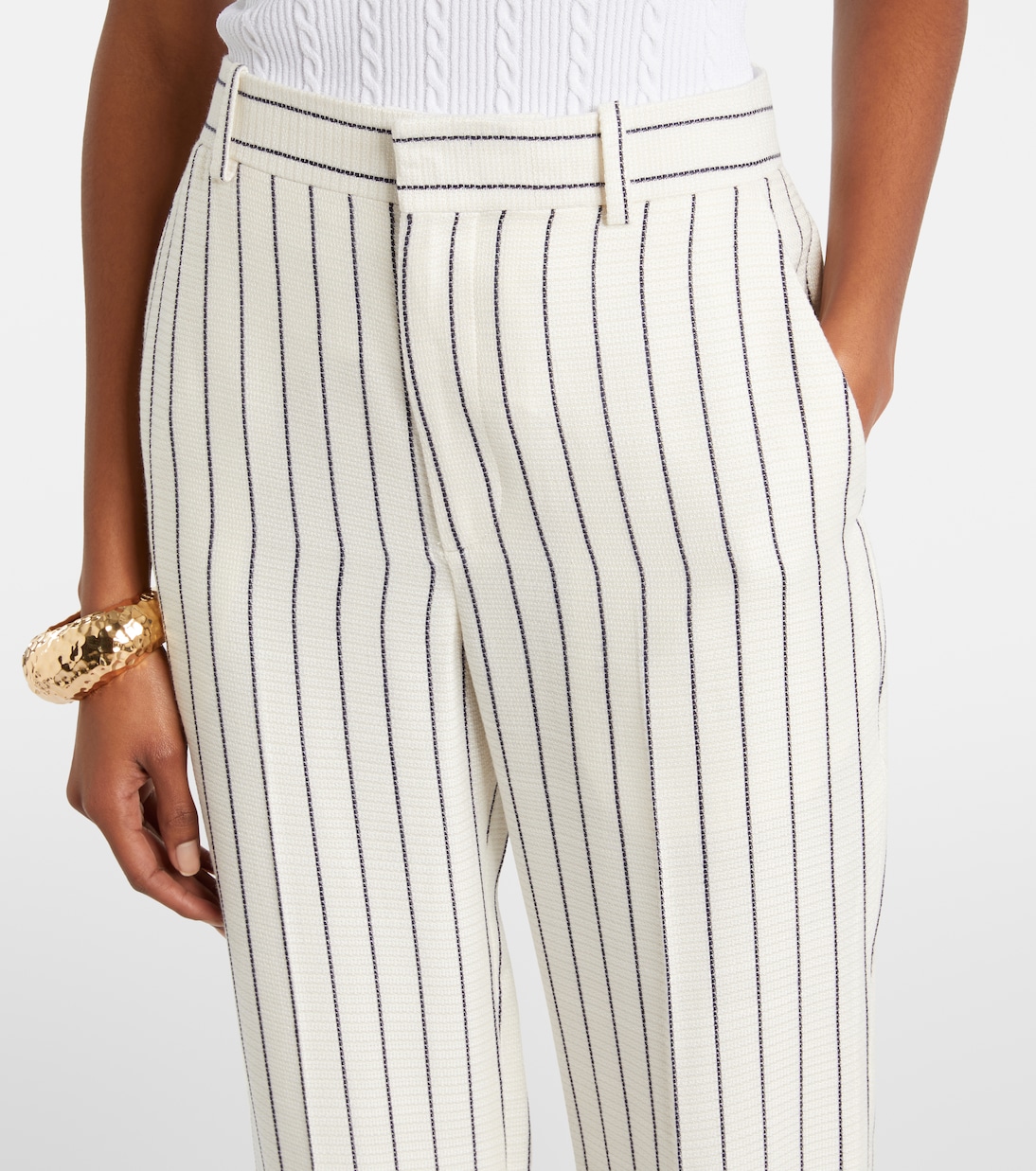 핀스트라이프 스트레이트 팬츠 | Balmain