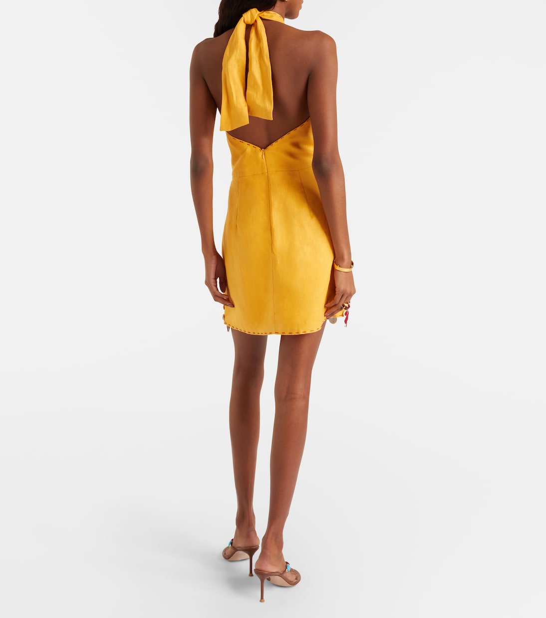 Veneta floral-appliqué linen minidress | Cala de la Cruz