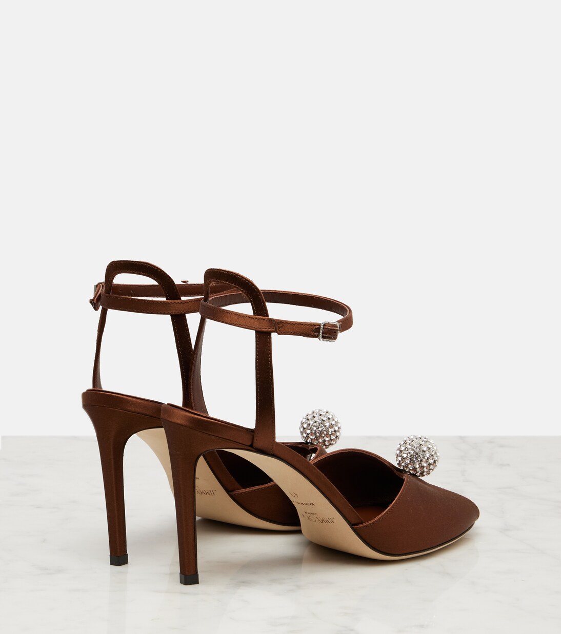 Sacora 85 satin peep-toe sandals | Jimmy Choo