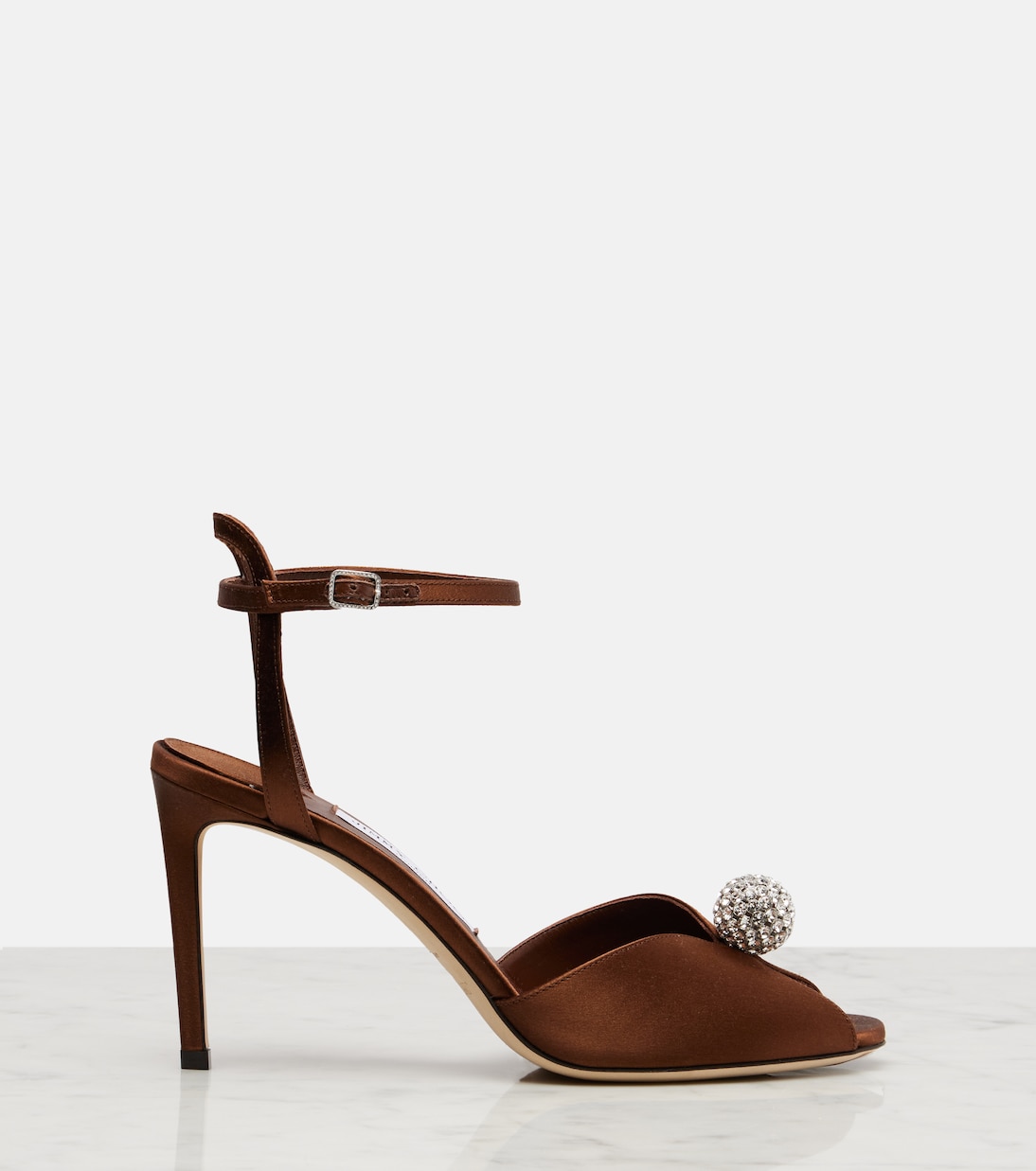 Sacora 85 satin peep-toe sandals | Jimmy Choo