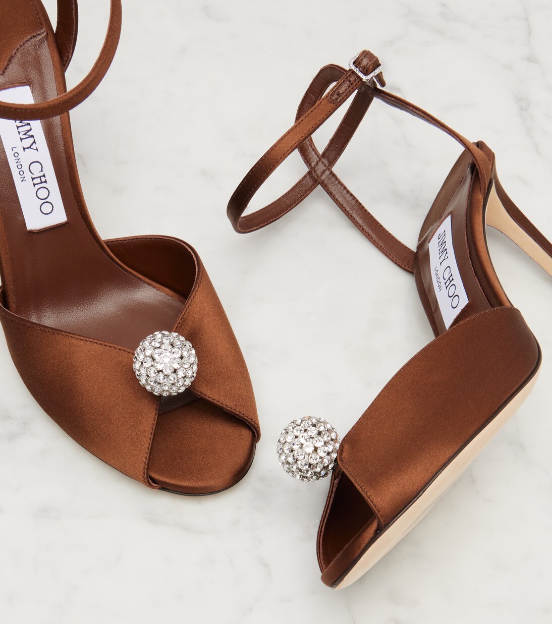 Sacora 85 satin peep-toe sandals | Jimmy Choo