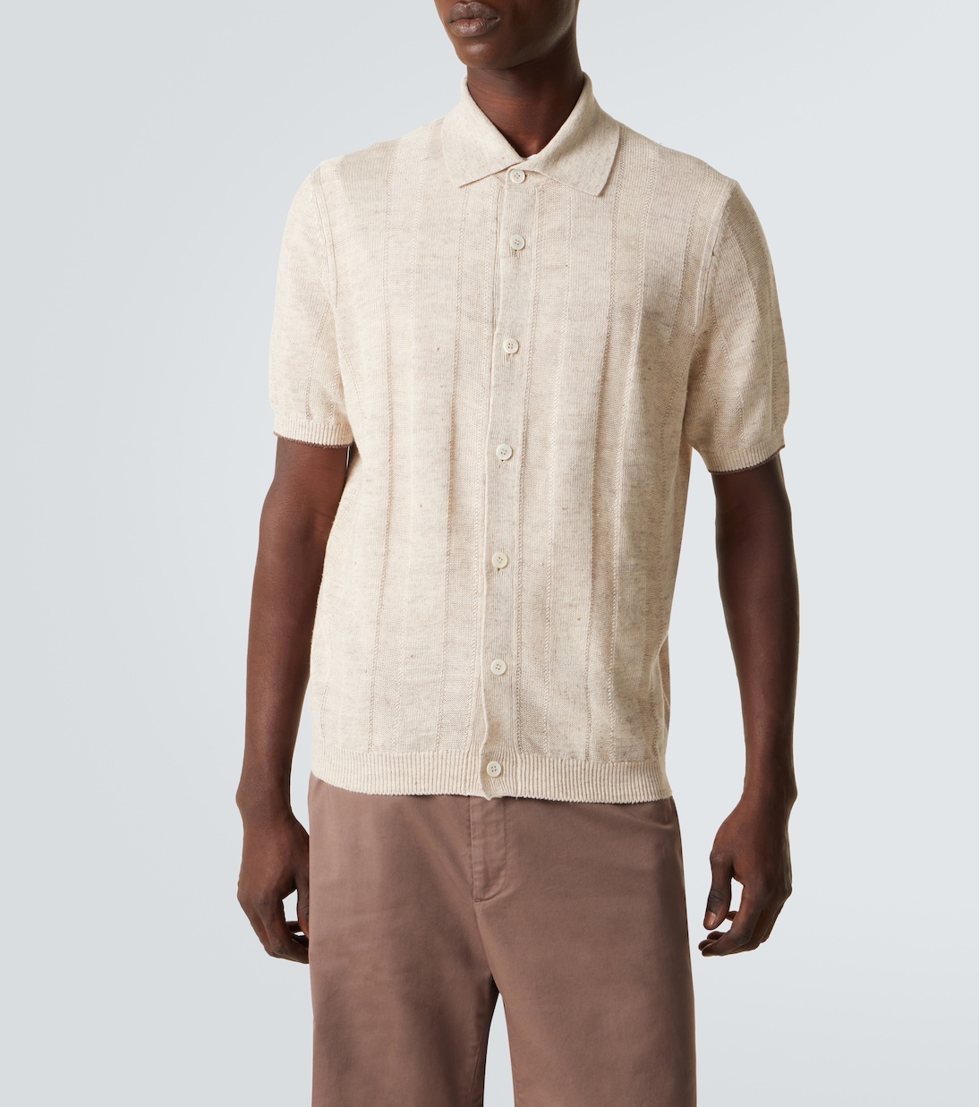 Polopullover aus Leinen und Baumwolle | Brunello Cucinelli