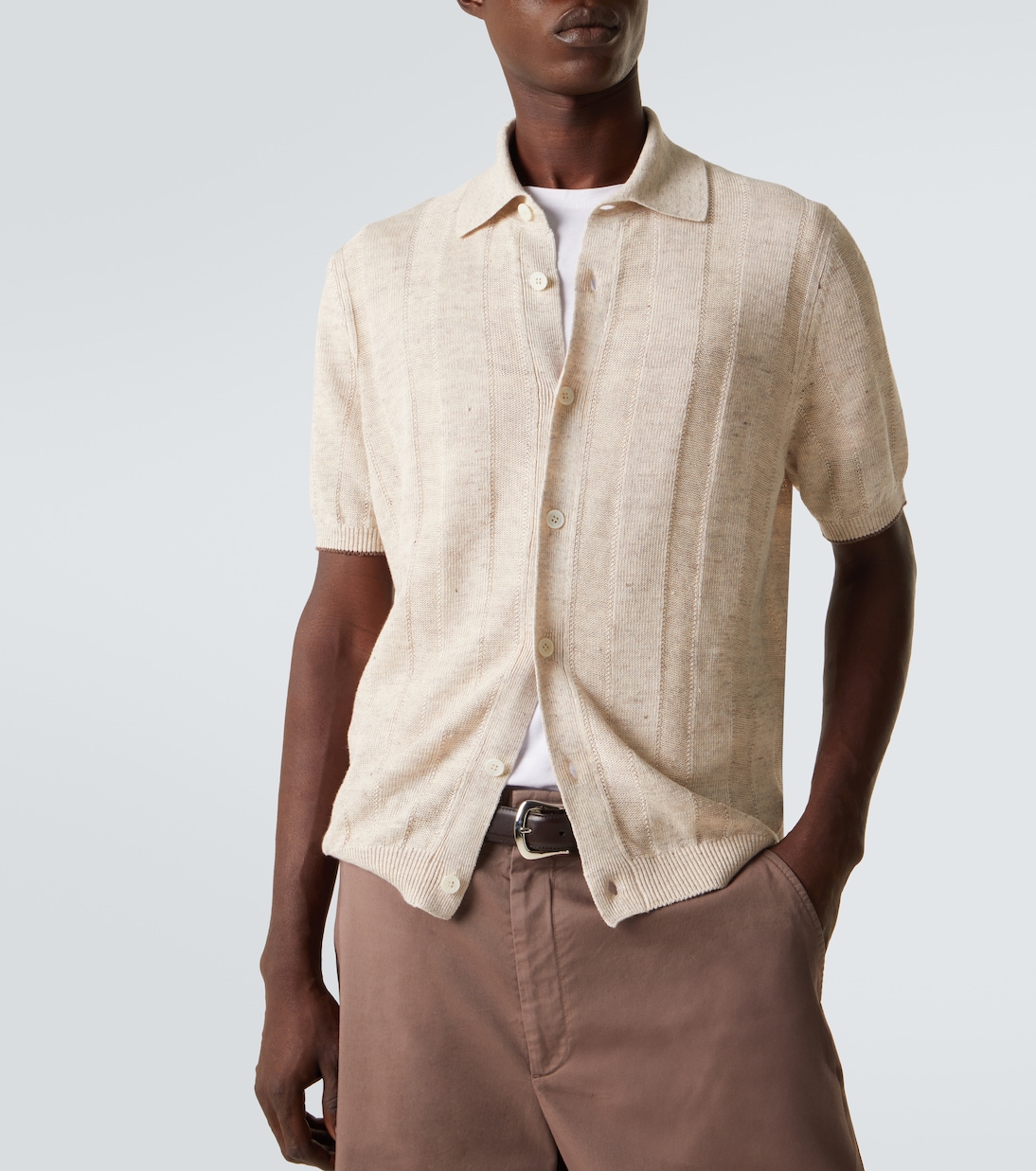 Polopullover aus Leinen und Baumwolle | Brunello Cucinelli