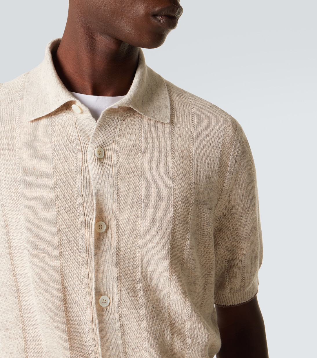 Polopullover aus Leinen und Baumwolle | Brunello Cucinelli