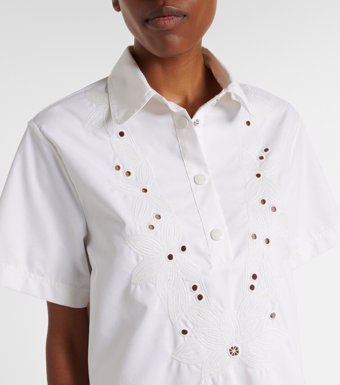 Vestido midi de popelín en mezcla de algodón | Moncler