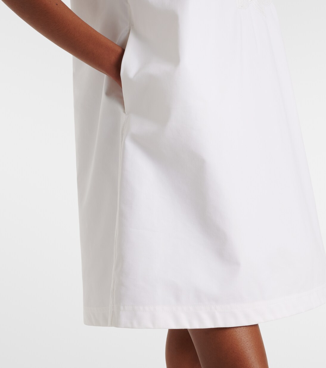 Vestido midi de popelín en mezcla de algodón | Moncler