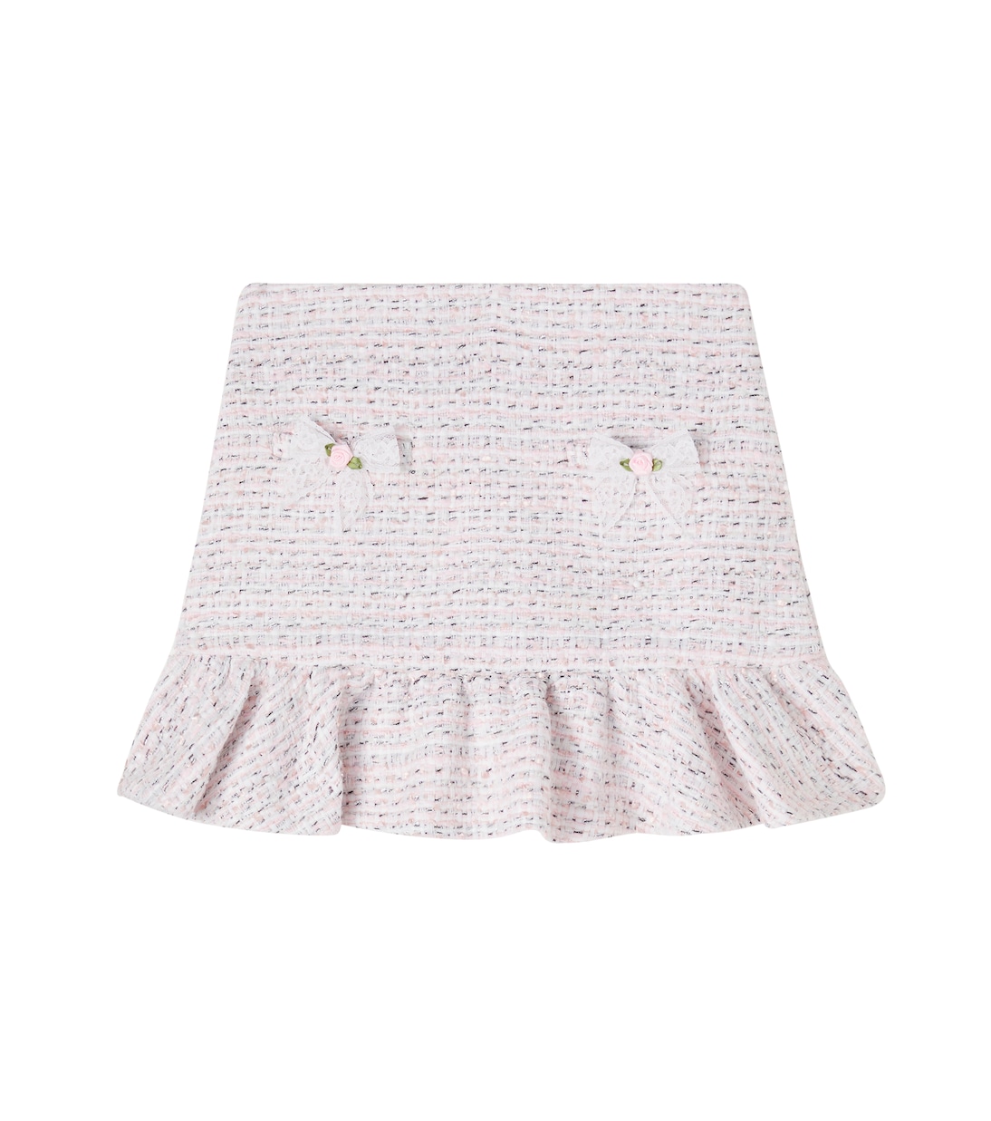 Lace-trimmed bouclé skirt | Self-Portrait Kids