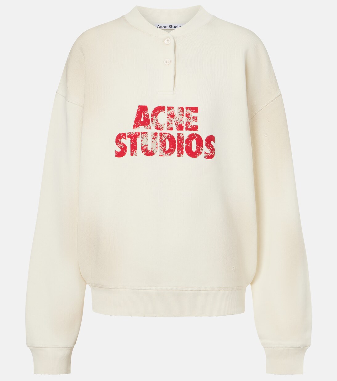 Logo distressed cotton jersey sweatshirt | Acne Studios