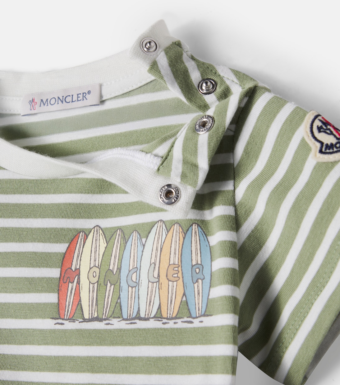 Baby logo striped cotton-blend T-shirt | Moncler Enfant
