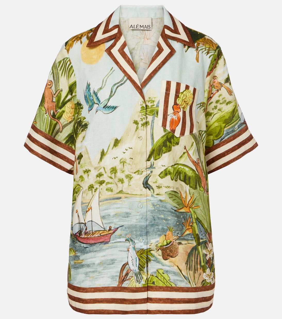 Toucan Tango printed linen shirt | Alémais