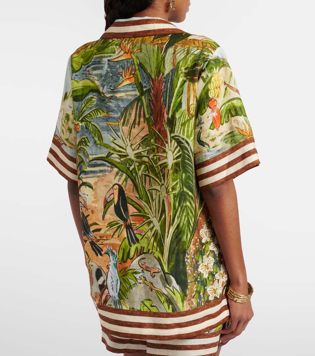 Toucan Tango printed linen shirt | Alémais