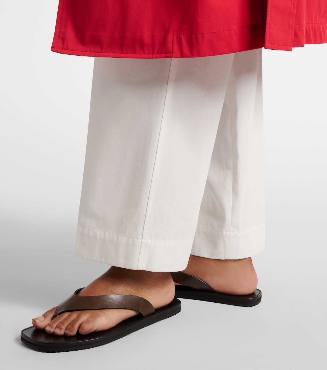 Tongs Vermelho en cuir | JUDE