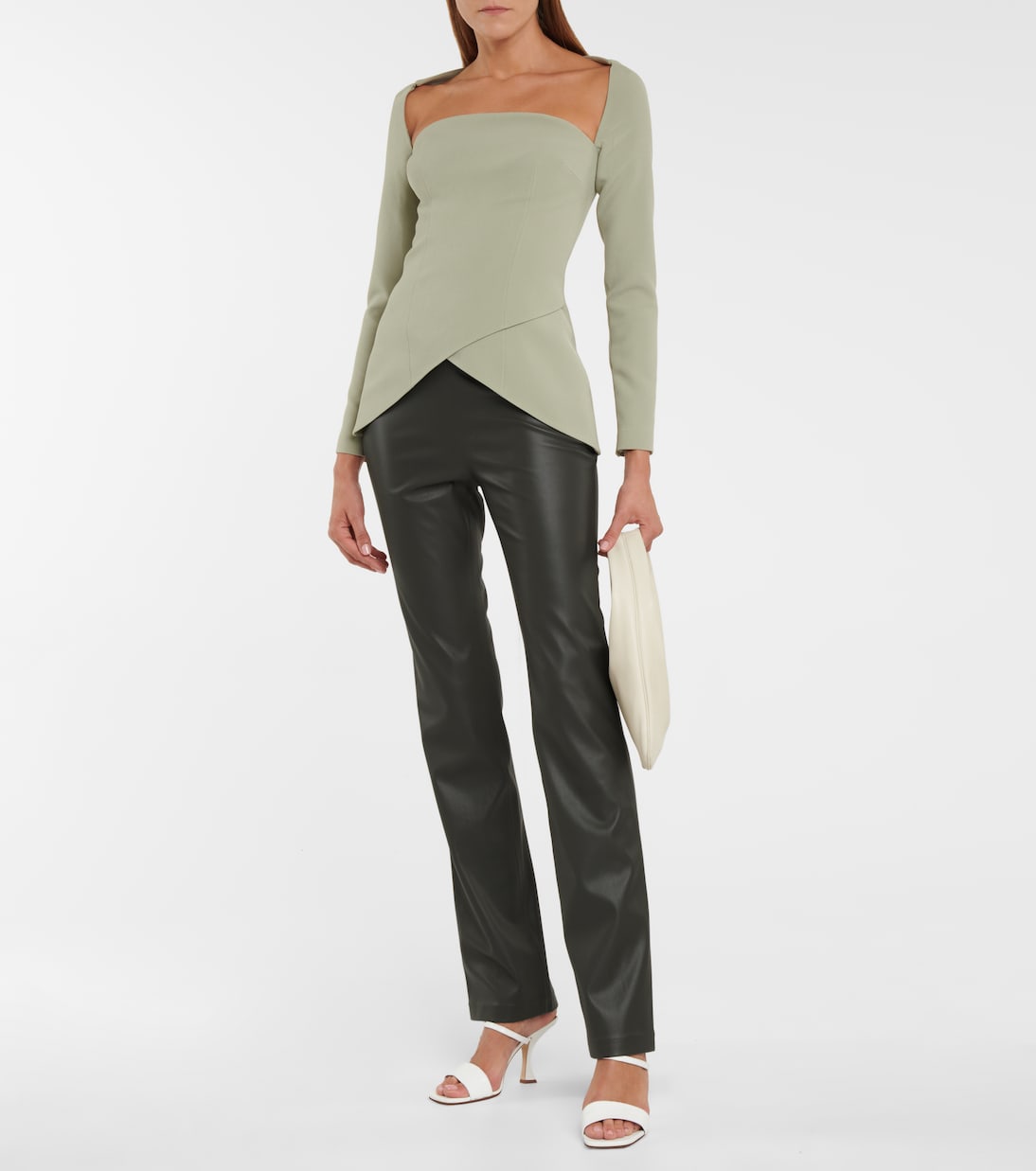 Goldie high-rise faux leather pants | Safiyaa