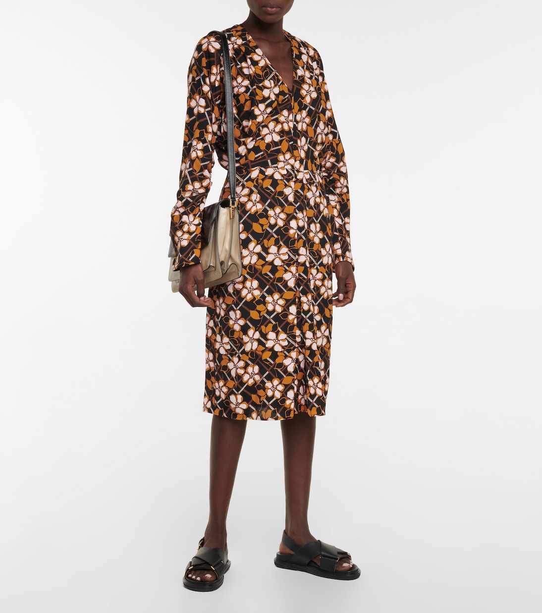 Abito midi con stampa floreale | Marni