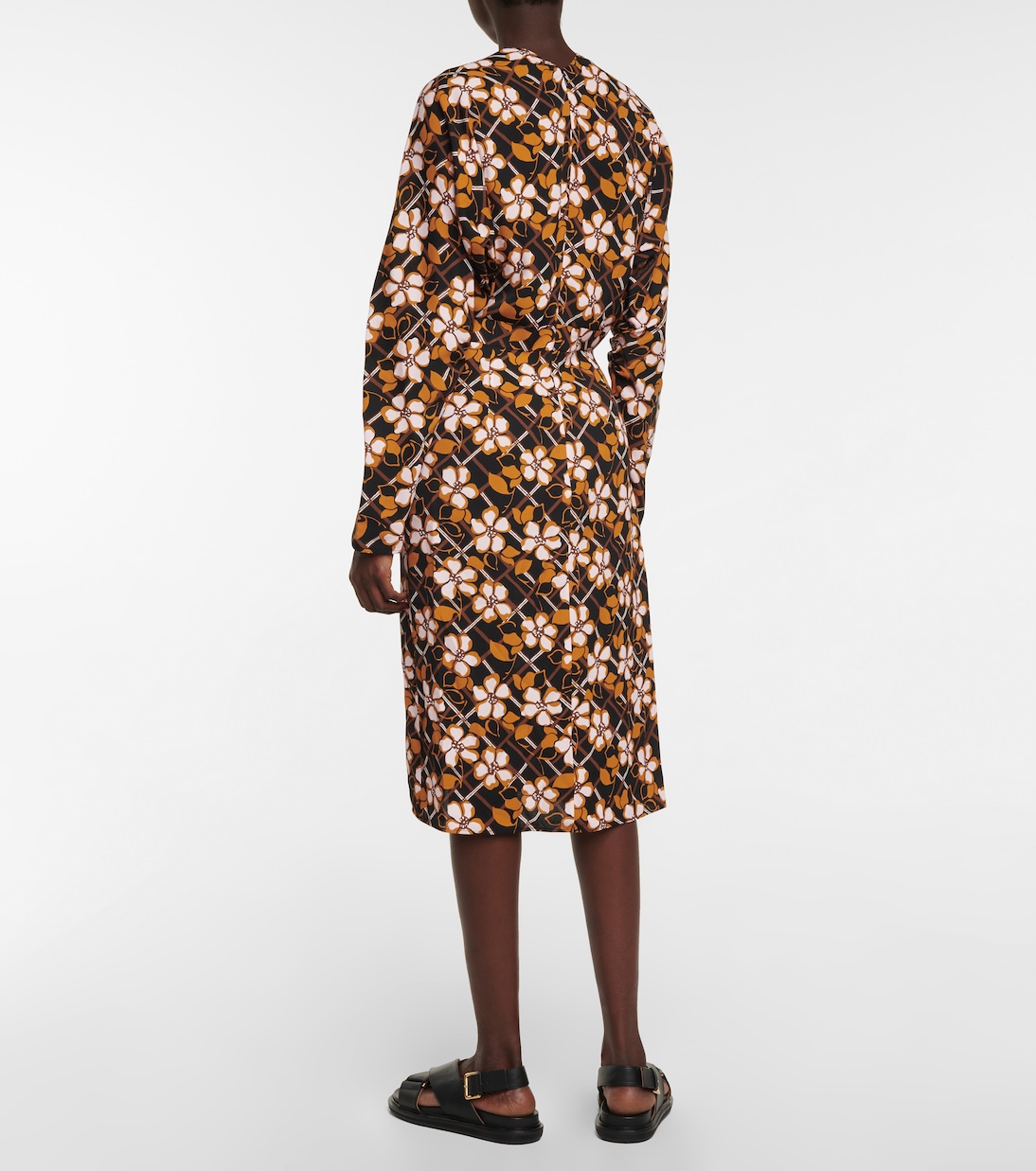 Abito midi con stampa floreale | Marni