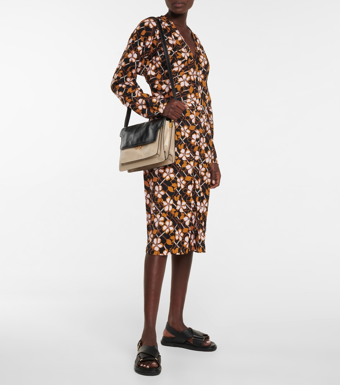 Abito midi con stampa floreale | Marni