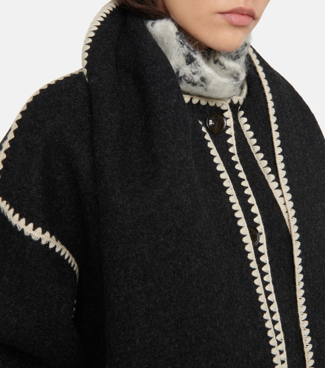 Embroidered wool-blend scarf jacket | Toteme