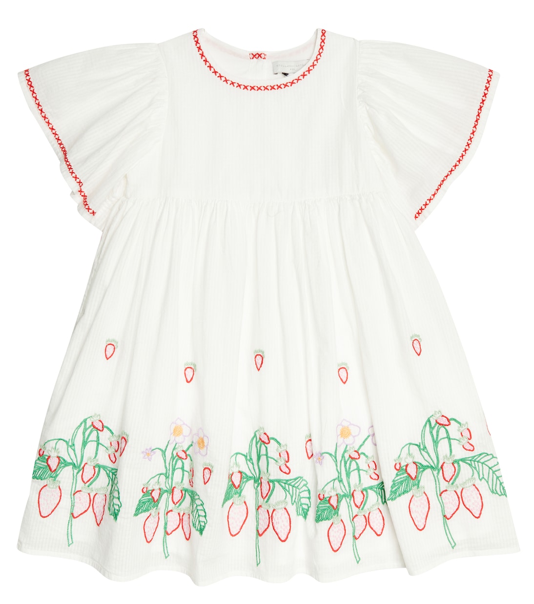 Embroidered cotton dress in white - Stella Mc Cartney Kids