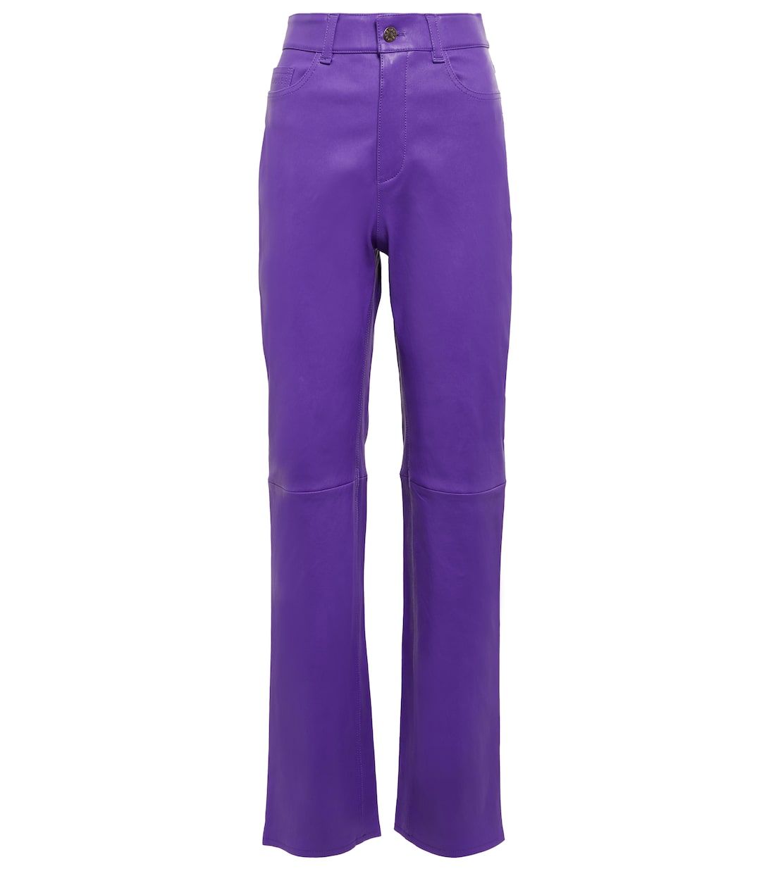 Pantalon droit Terry à taille haute en cuir | Stouls