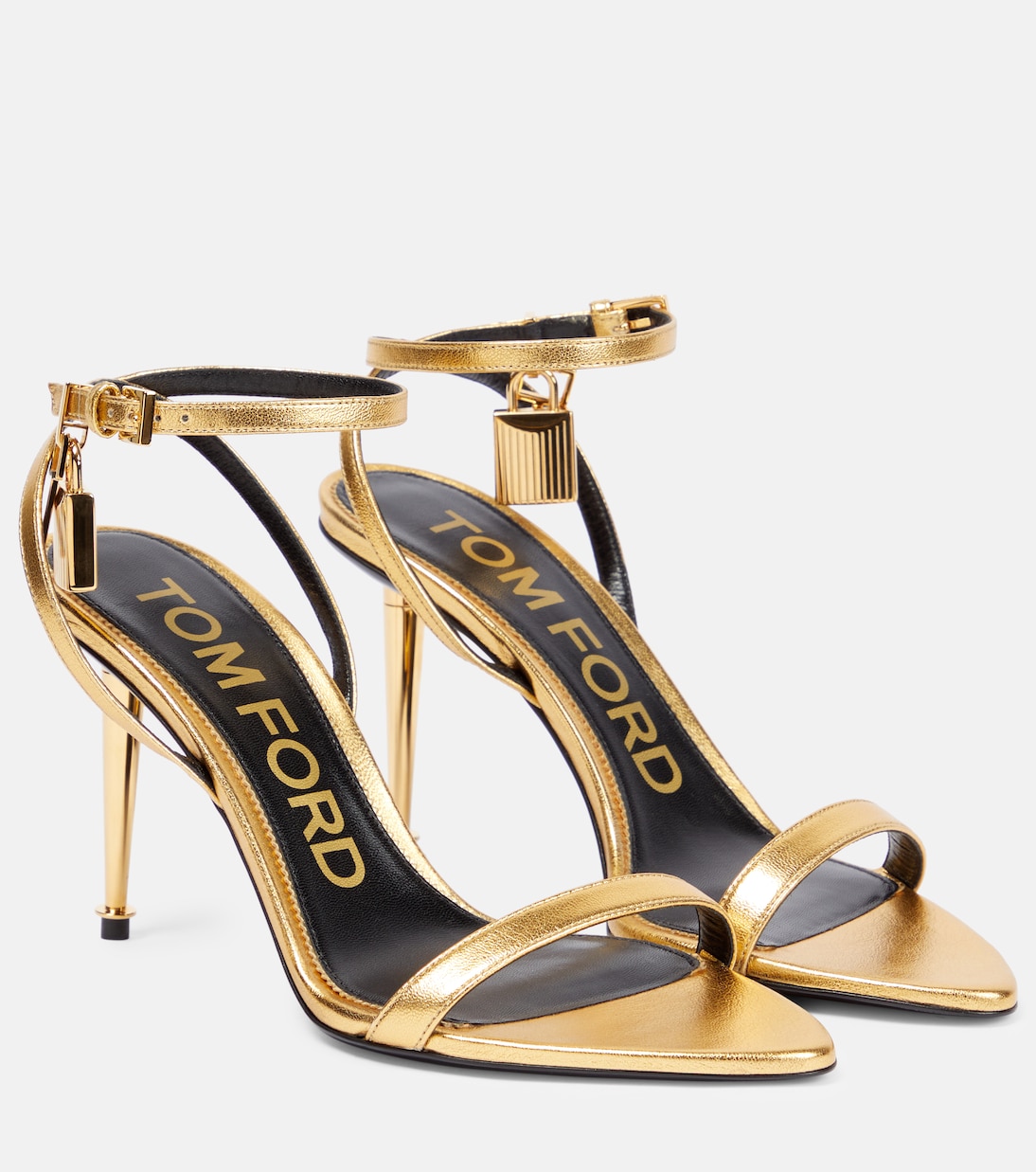 Sandalen Padlock aus Metallic-Leder | Tom Ford