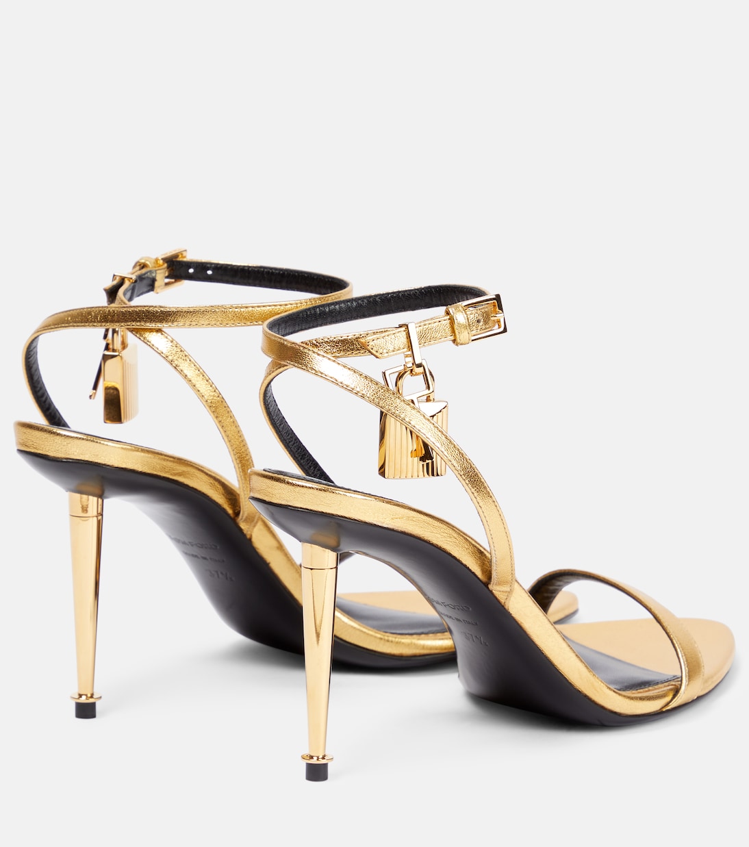 Sandalen Padlock aus Metallic-Leder | Tom Ford