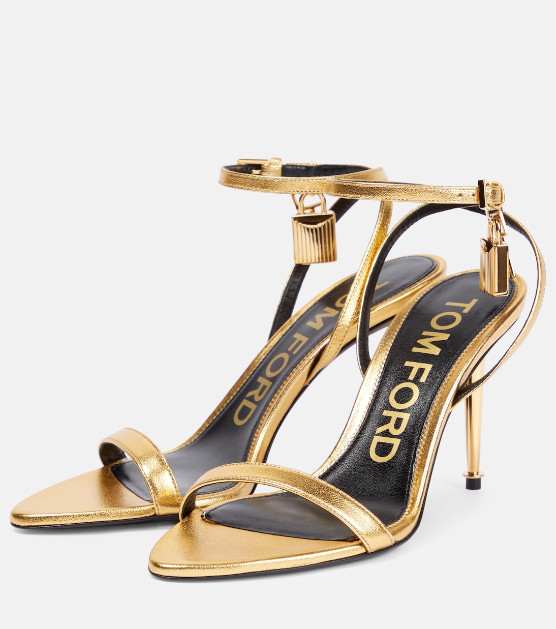 Sandalen Padlock aus Metallic-Leder | Tom Ford