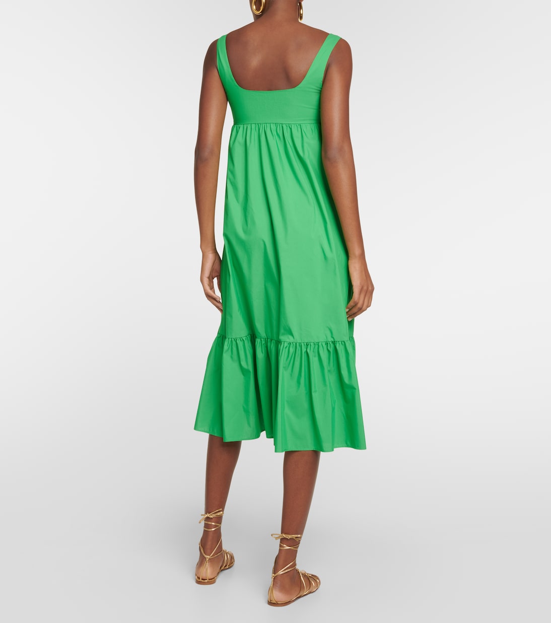 Vestido midi en popelín de algodón | REDValentino