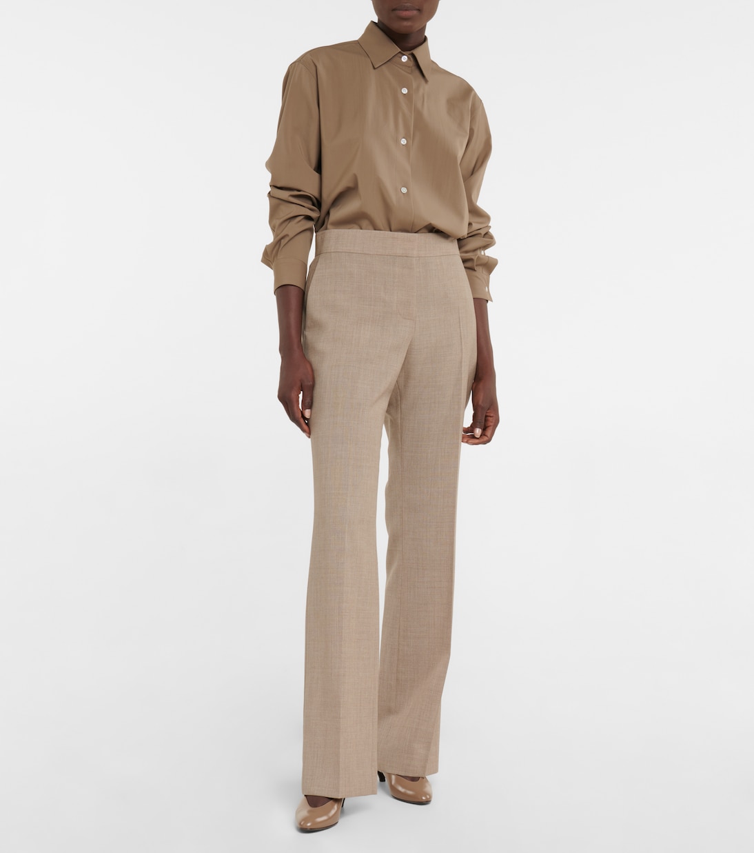 Baer mid-rise wool pants | The Row