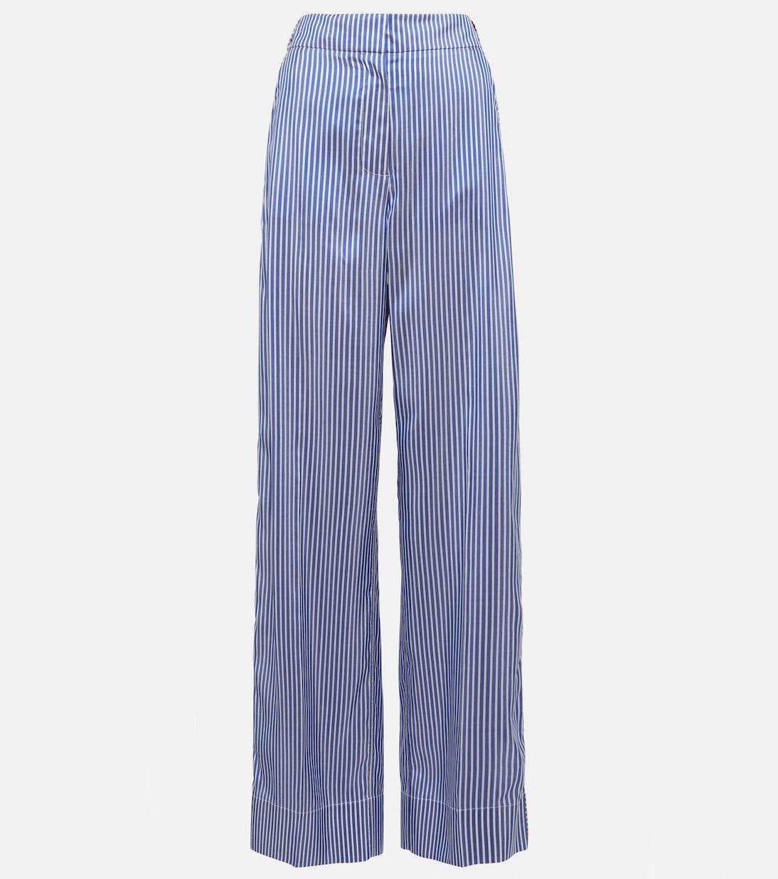 Wide leg blue and white striped pants hotsell