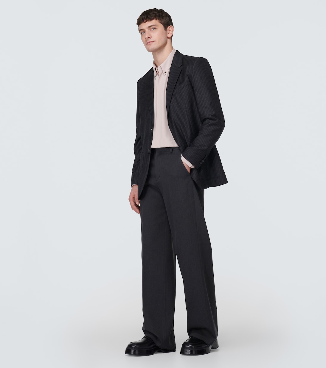 Chalk stripe virgin wool blazer | Ami Paris