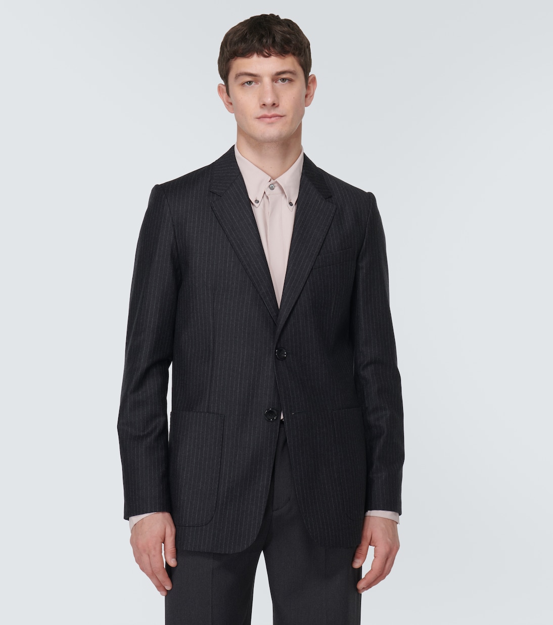 Chalk stripe virgin wool blazer | Ami Paris