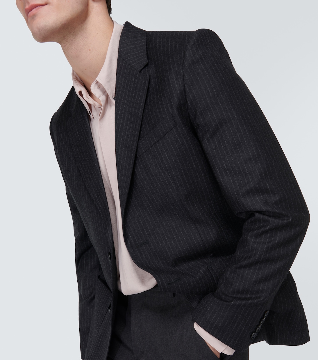 Chalk stripe virgin wool blazer | Ami Paris
