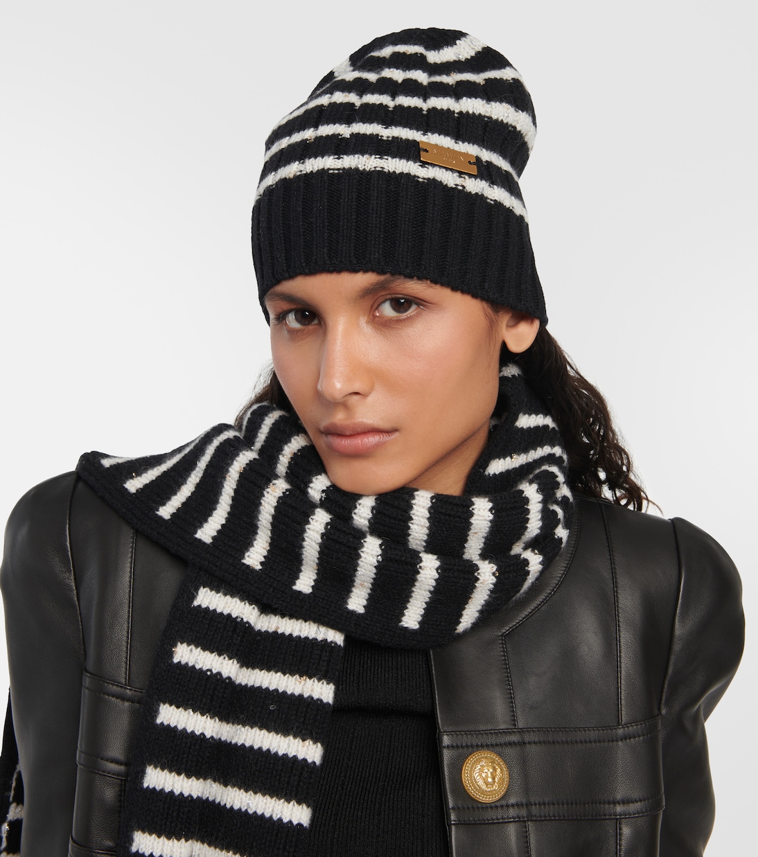 Berretto in cashmere a righe | Balmain