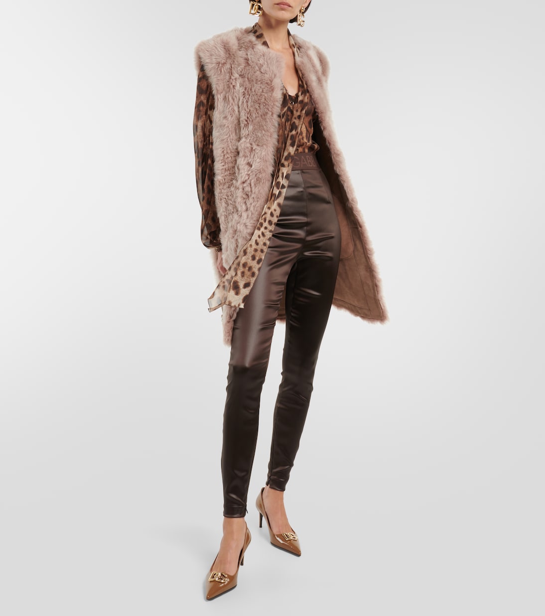 Leggings a vita alta in vinile | Dolce&Gabbana
