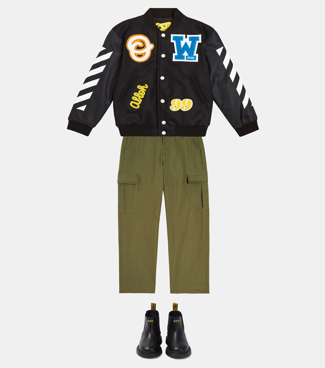 Pantaloni cargo in cotone con logo | Off-White Kids