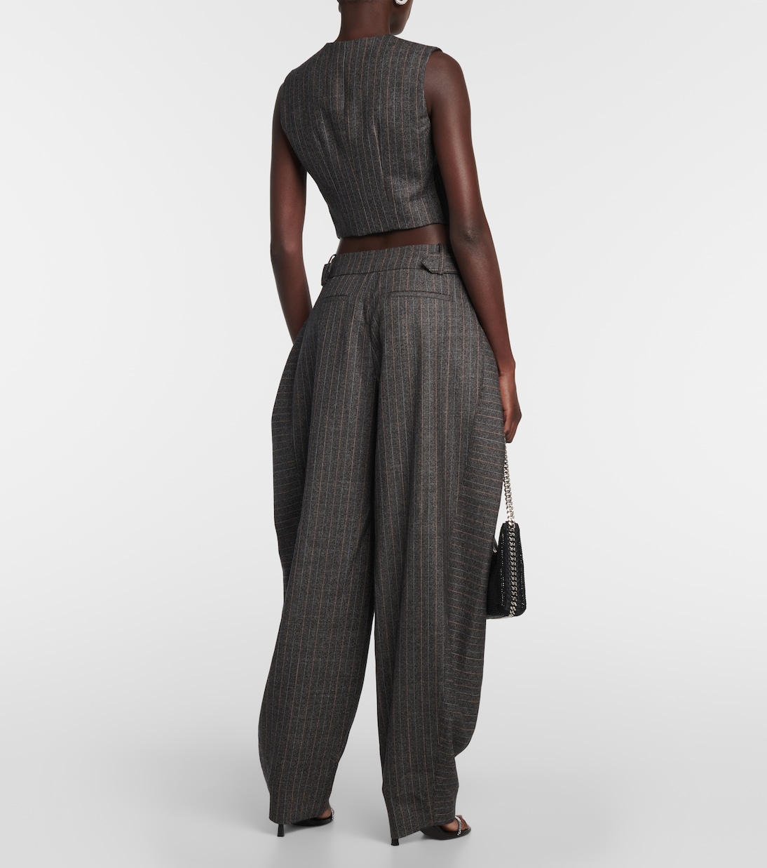 Pinstriped wool wide-leg pants | Stella McCartney