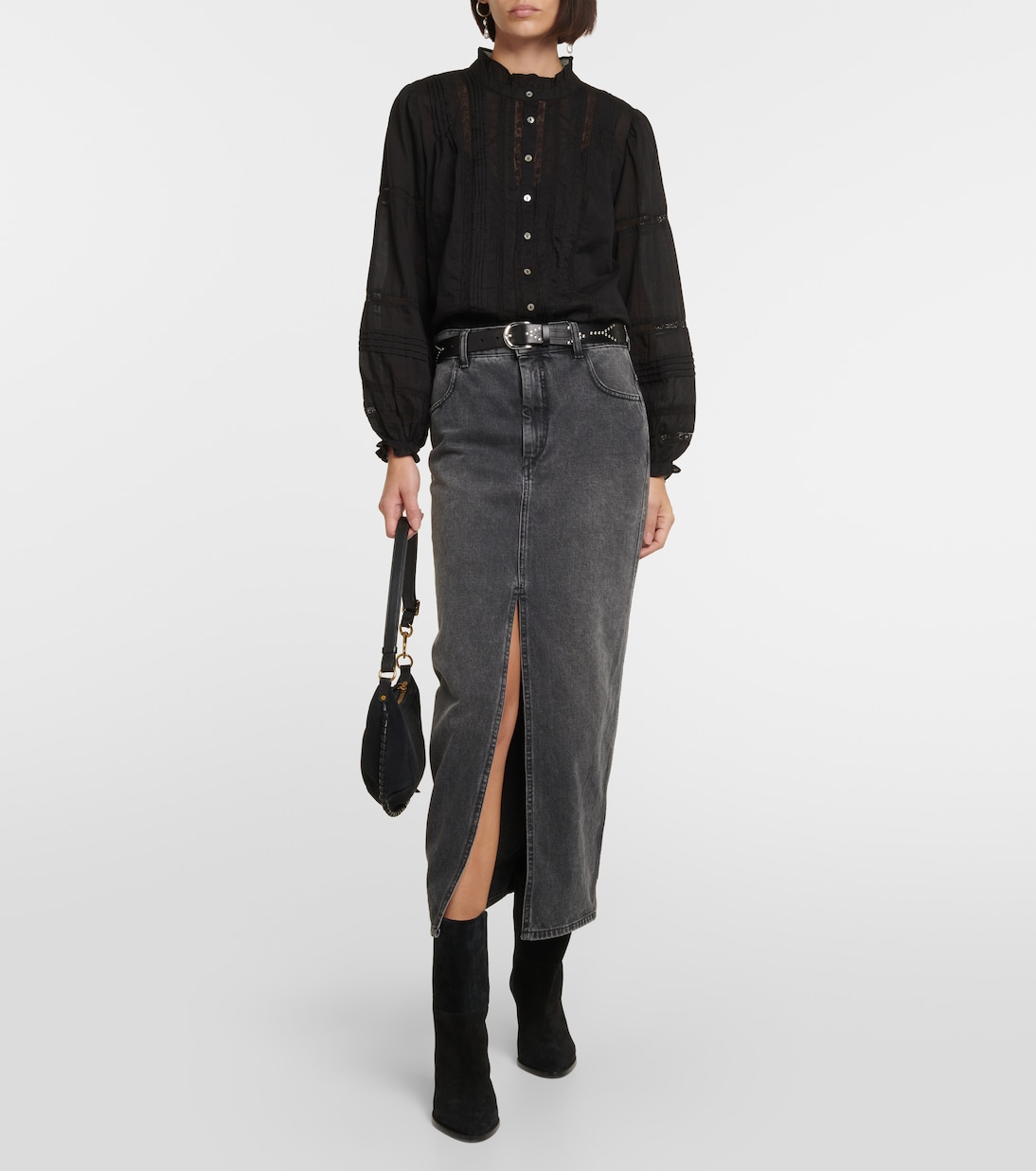 Romy lace-detail cotton top  | Velvet