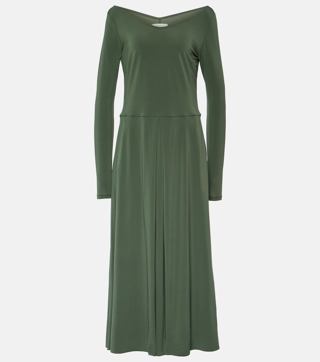 Green jersey maxi dress top