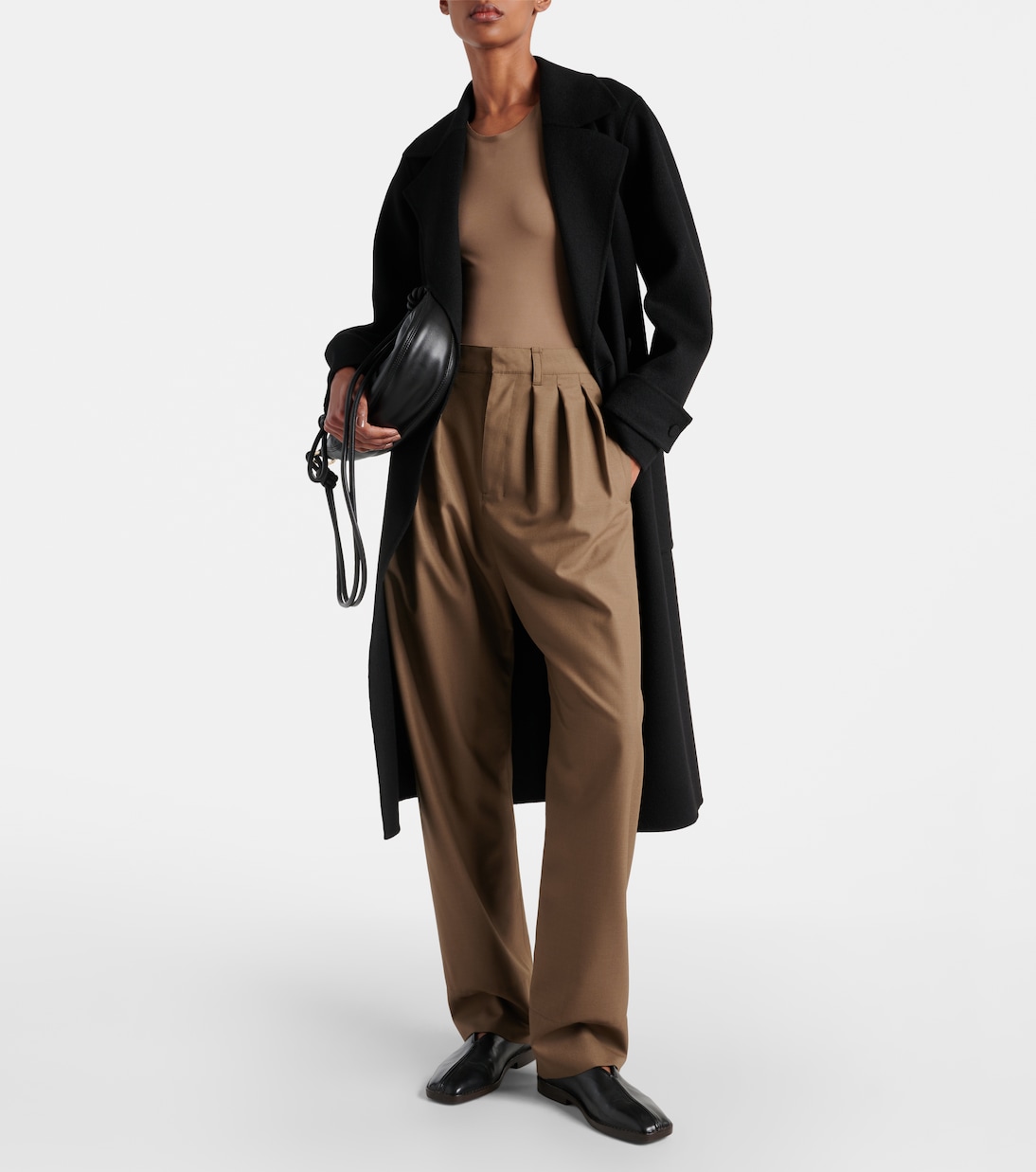 High-rise wool-blend straight pants | Lemaire