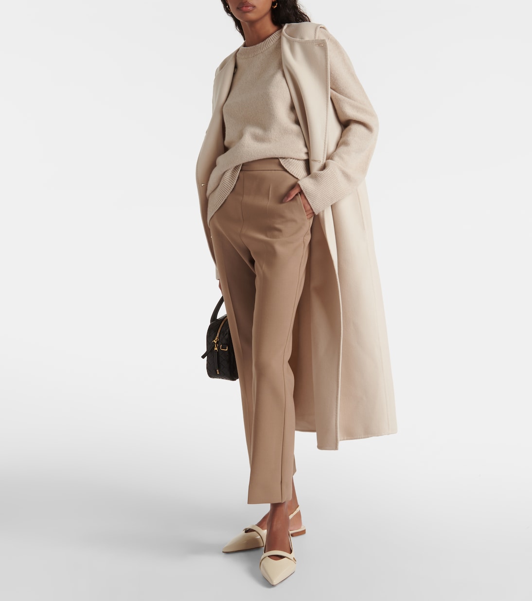 Leather slingback ballet flats | Max Mara