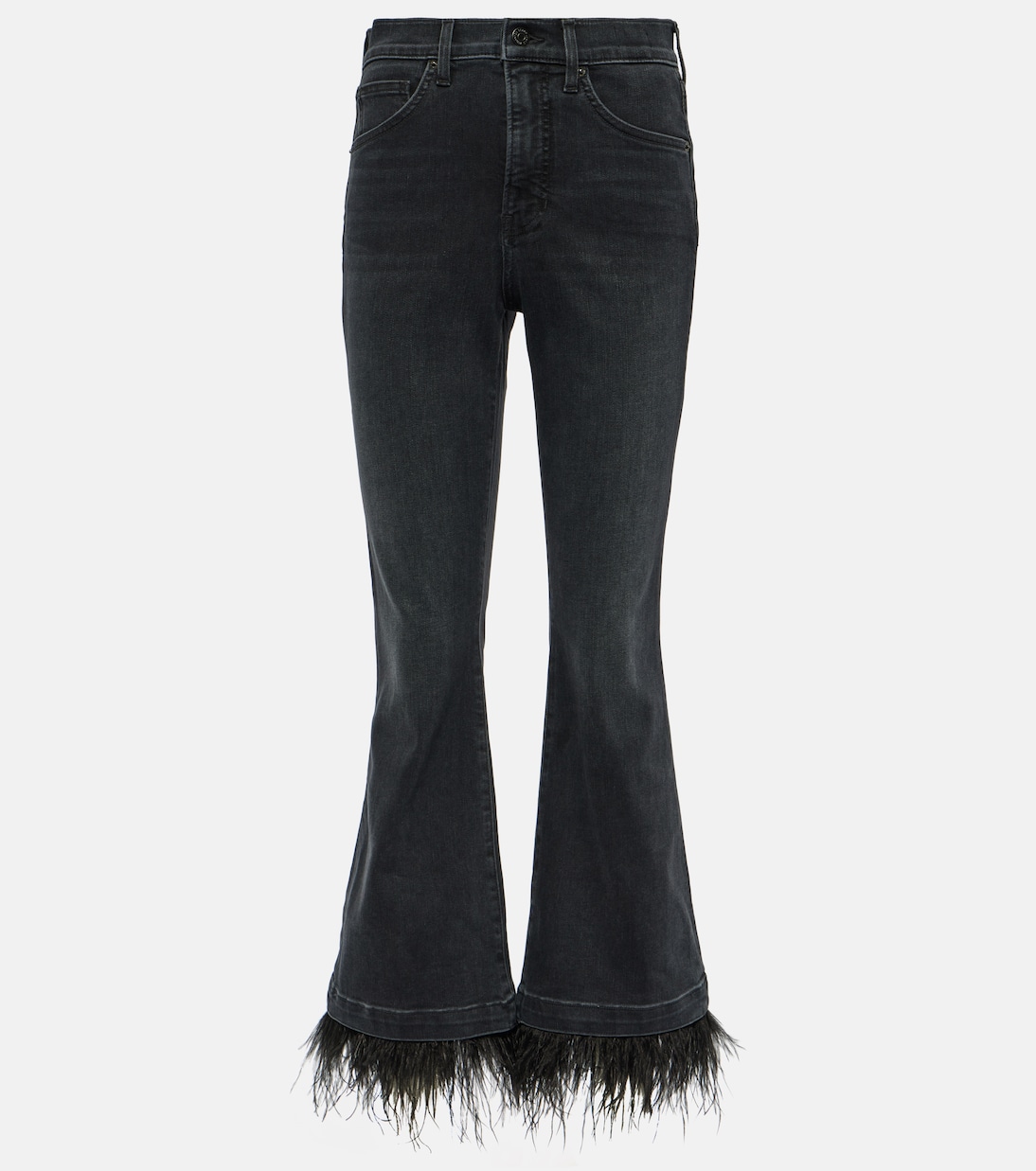 High-Rise Flared Jeans Carson mit Federn | Veronica Beard