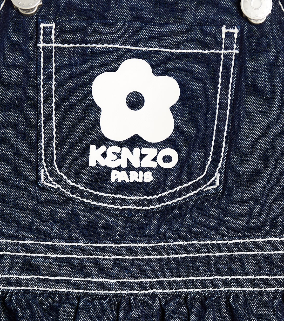 Robe brodée en jean à logo | Kenzo Kids