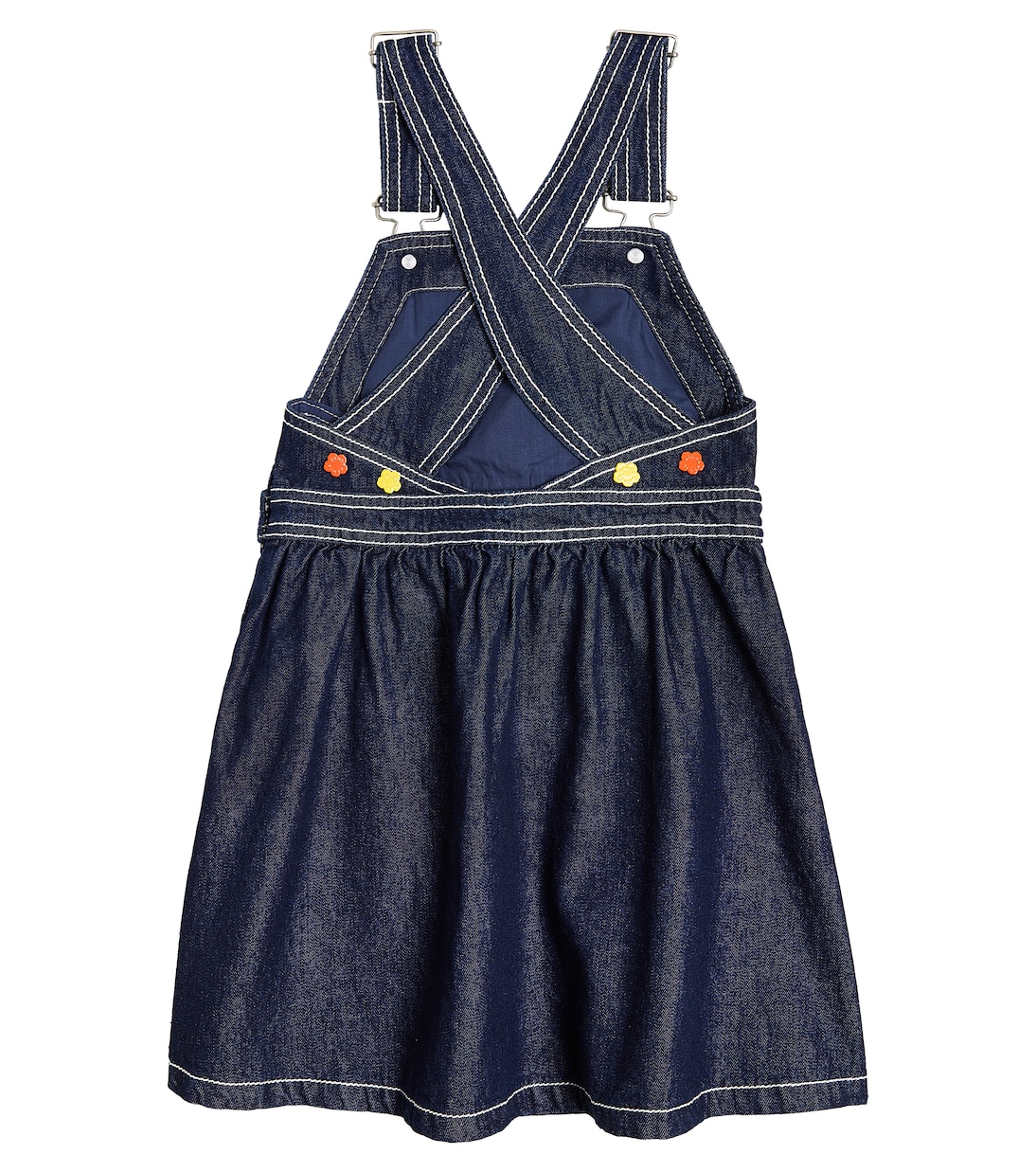 Logo embroidered denim dress in blue Kenzo Kids Mytheresa